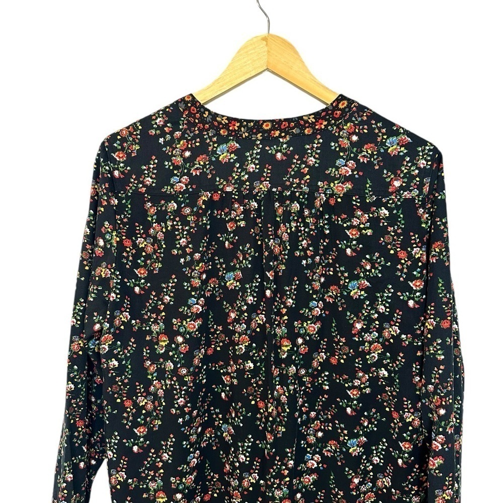 Anthropologie Maeve Women’s Marlie Button-Front Drop Waist Dark Floral Dress 10 - Picture 8 of 9